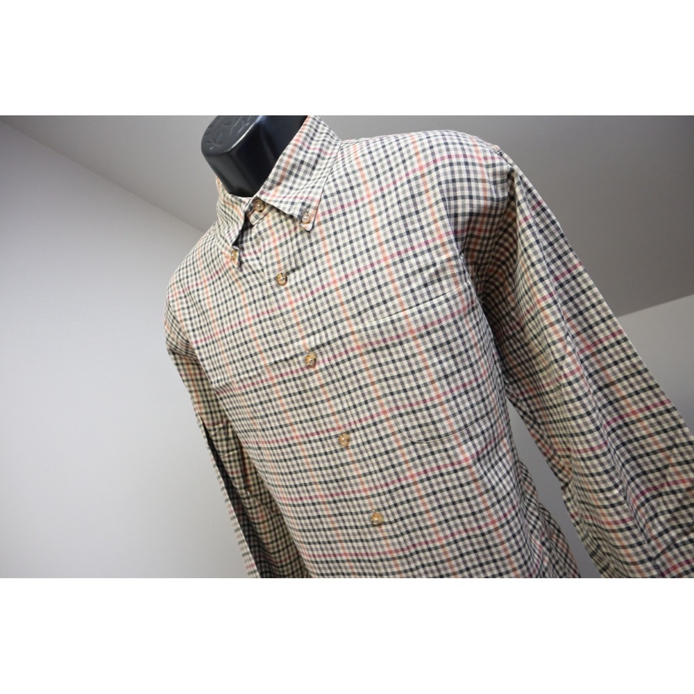 Brooks Brothers Button Down Shirt Mens Large Multi Plaid Cotton Wool Excellent